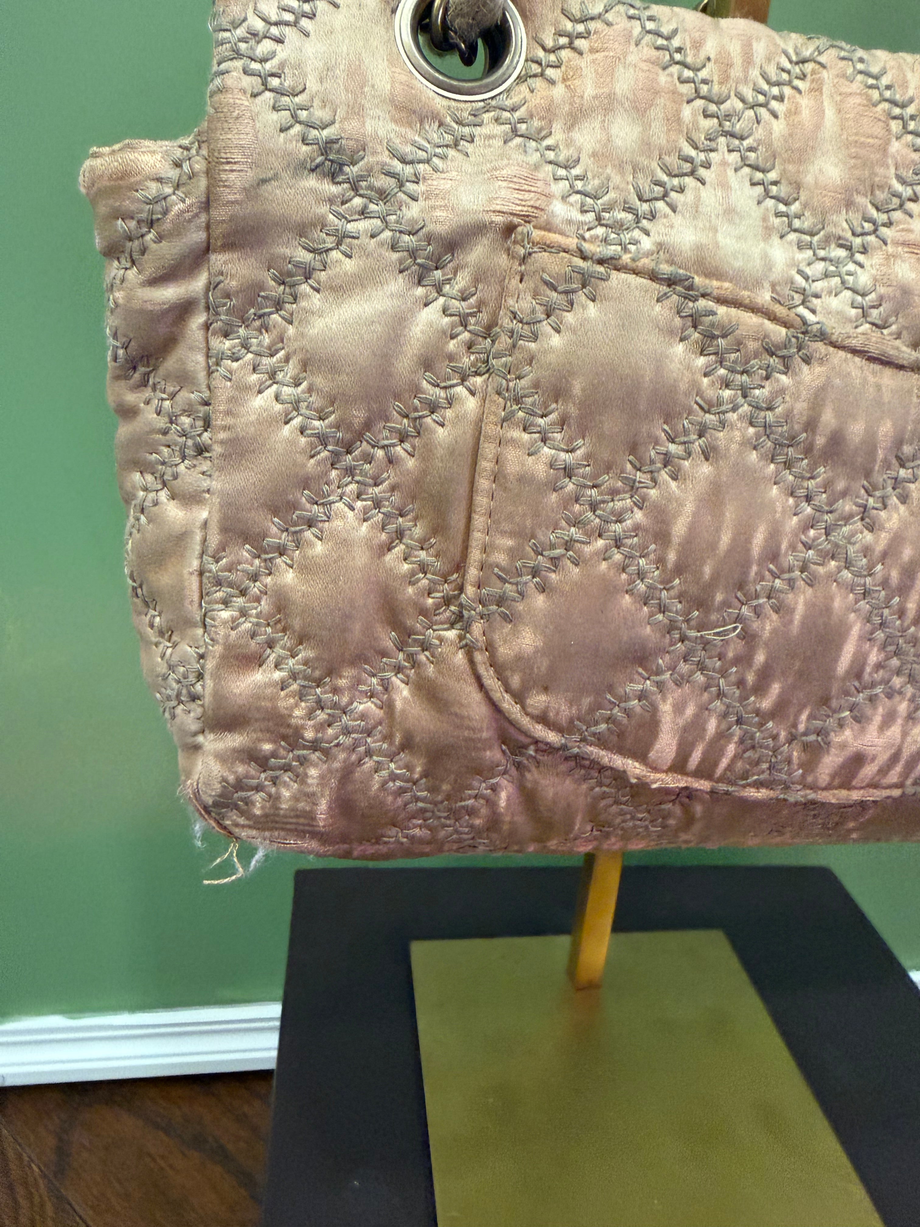 Chanel SS 2010 Rose Gold Satin Single Flap Bag