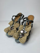 Glitter strappy gem heels