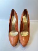 Alexander McQueen coral snakeskin heels 40EU