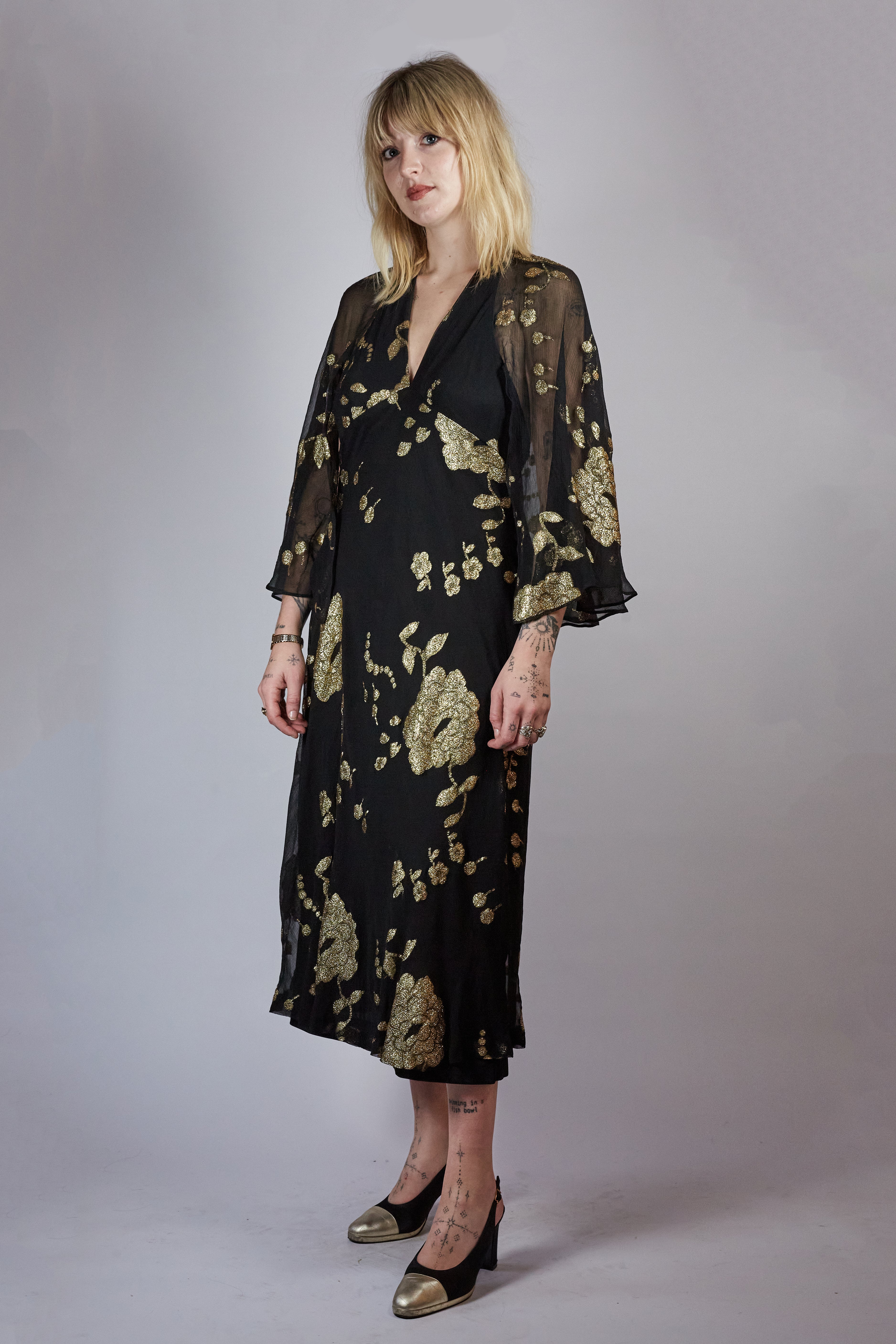 1970s Miss Dior Lame Dress