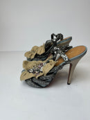 Glitter strappy gem heels