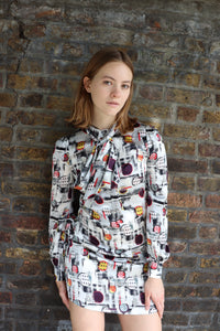 Galliano Silk Printed Dress