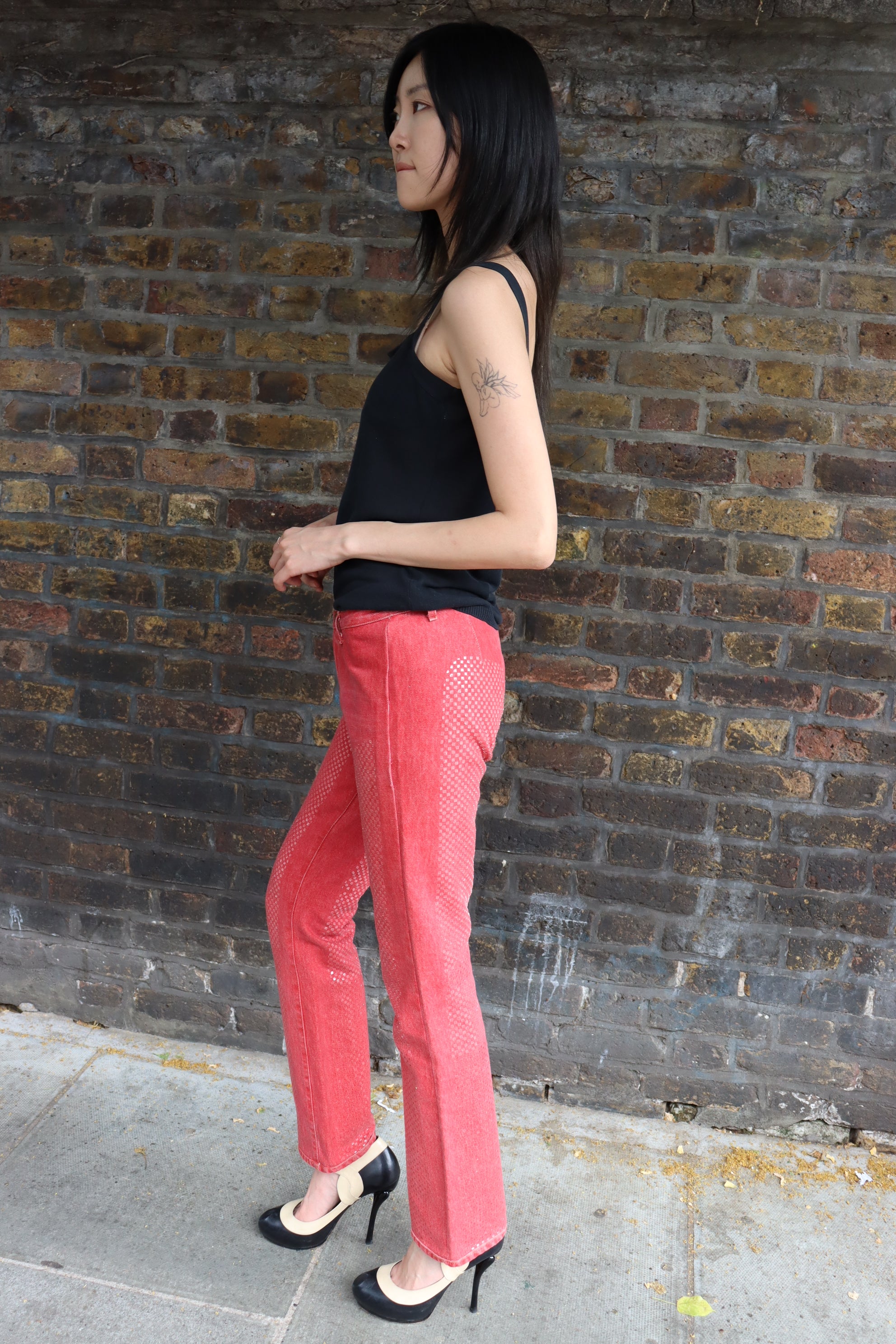 Just Cavalli Red Wet-Look Jeans