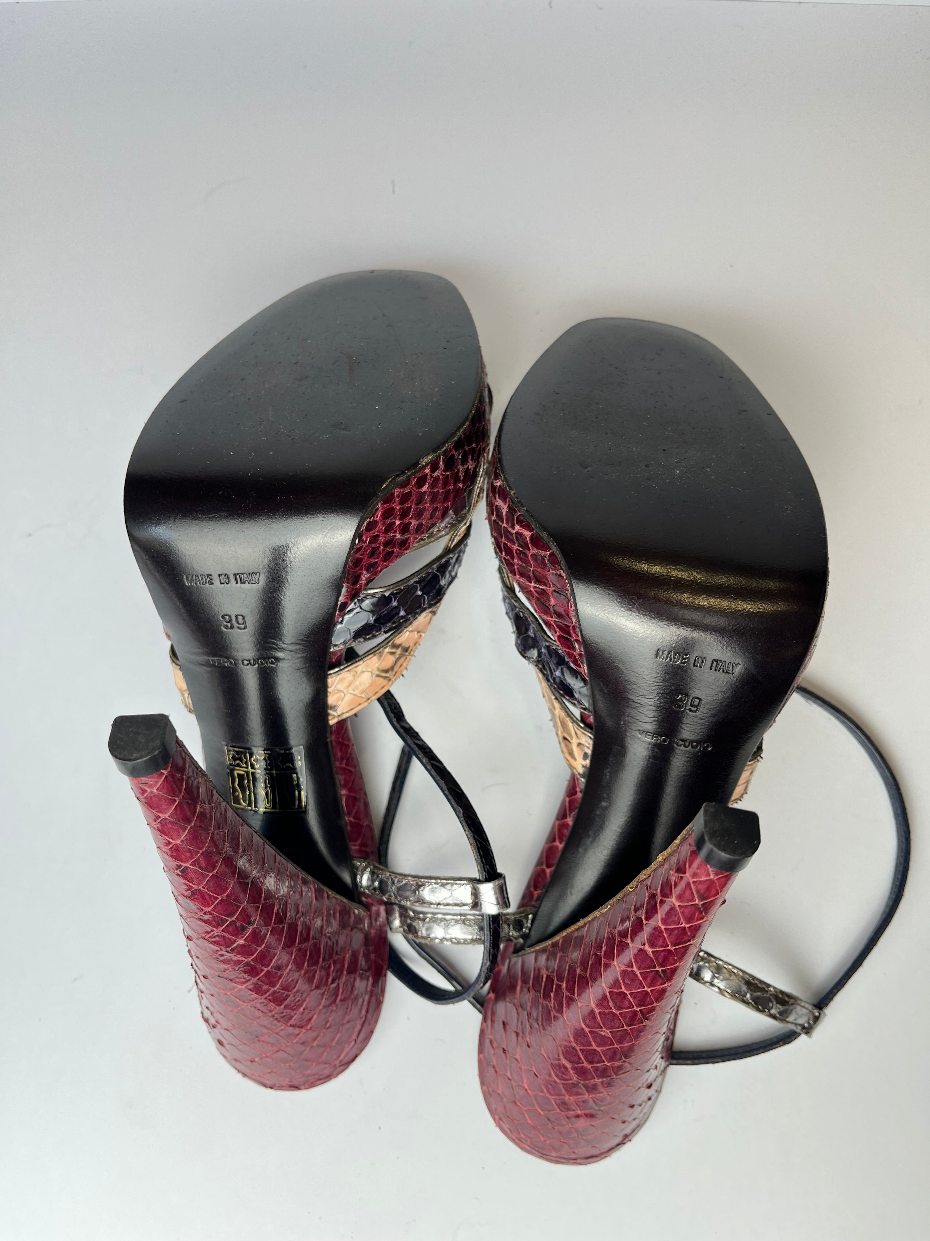 Miu Miu FW04 Python Snakeskin Sandals Catwalk Piece 39EU