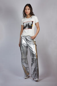 Maje Silver Leather Trousers
