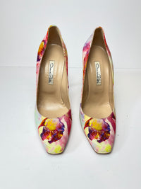Oscar De La Renta Watercolour Floral Heels 39EU