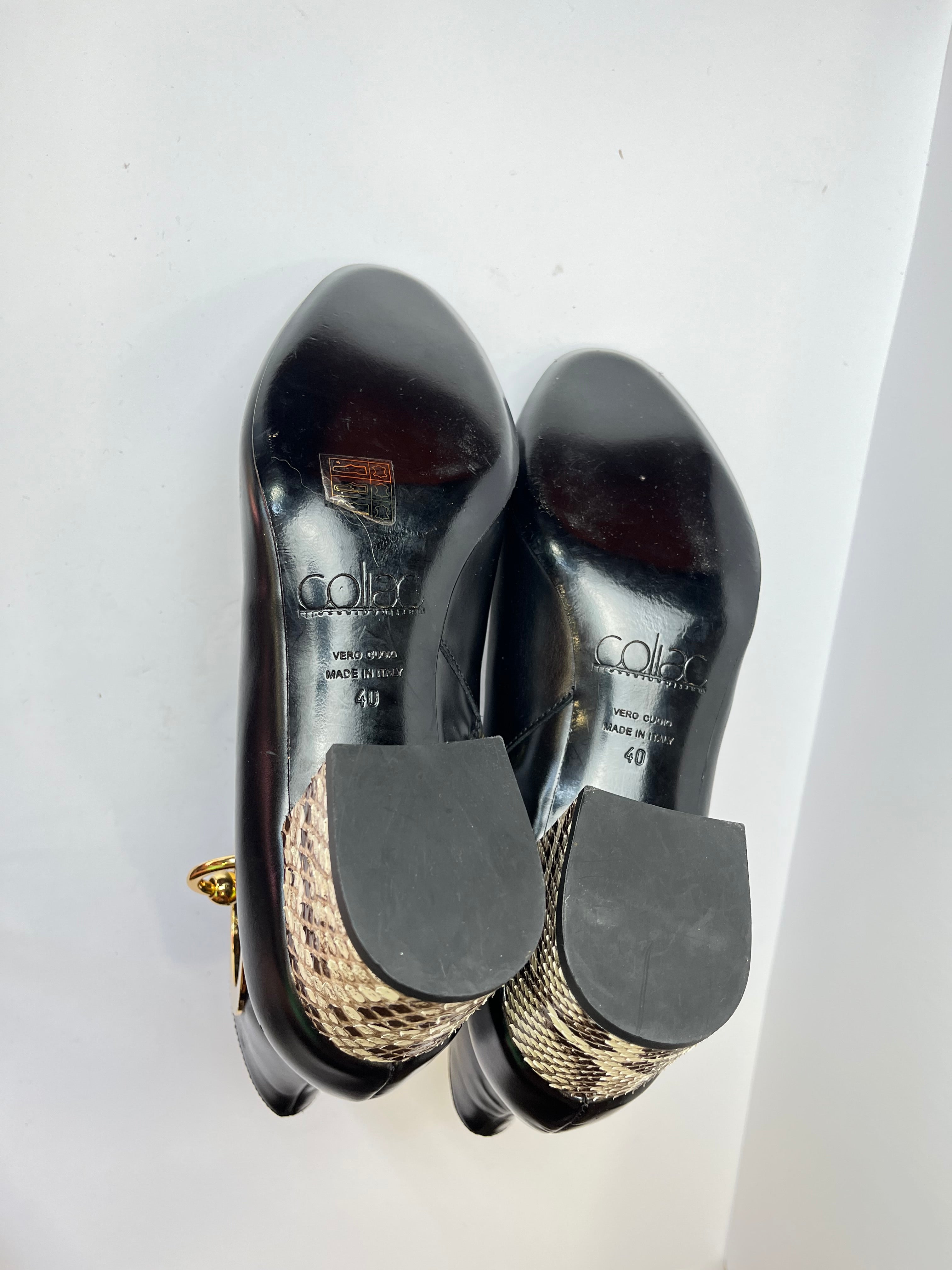 Martina Grasselli for Coliac Gold Python Heel Booties 40EU