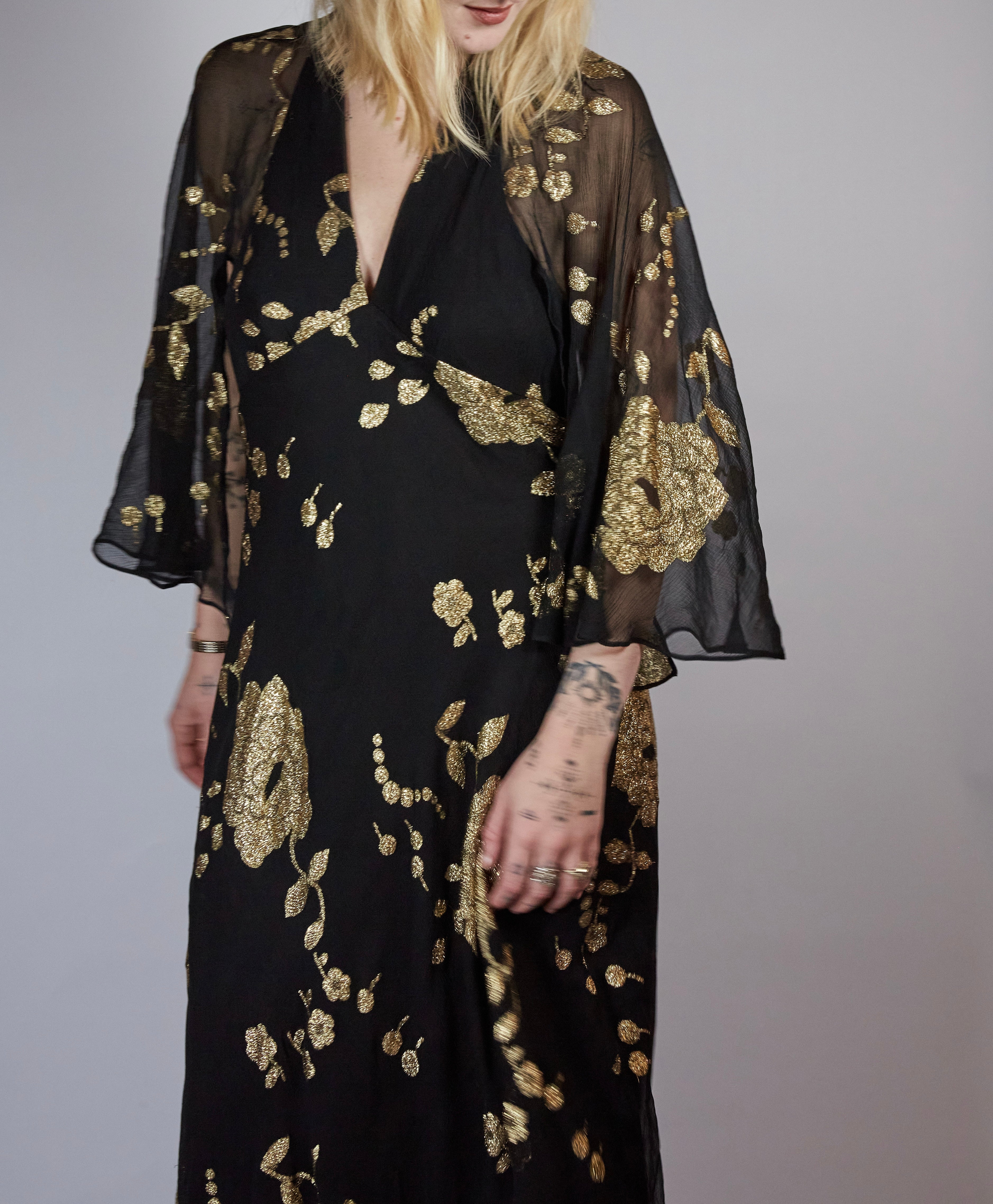 1970s Miss Dior Lame Dress