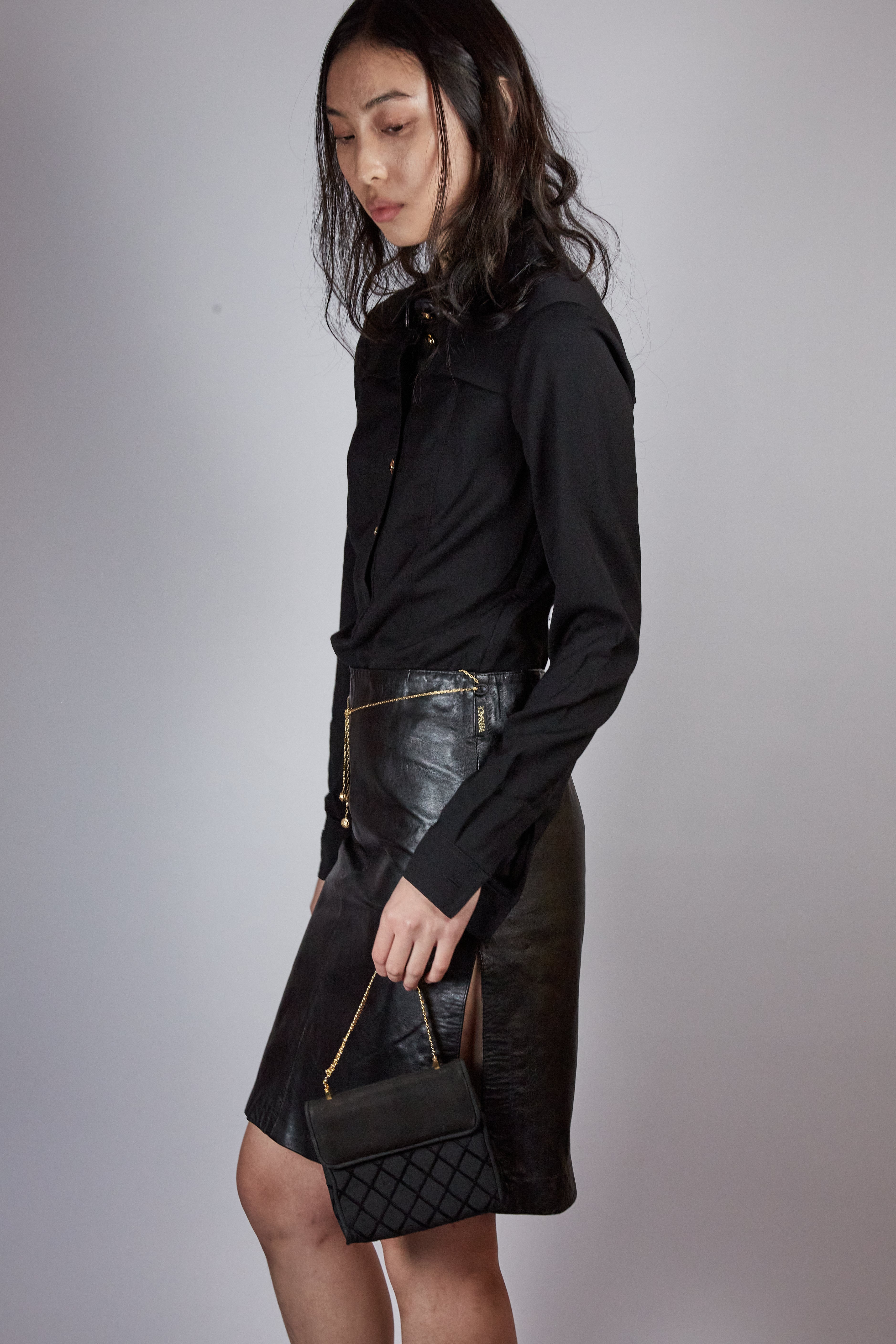 Versace Leather Skirt