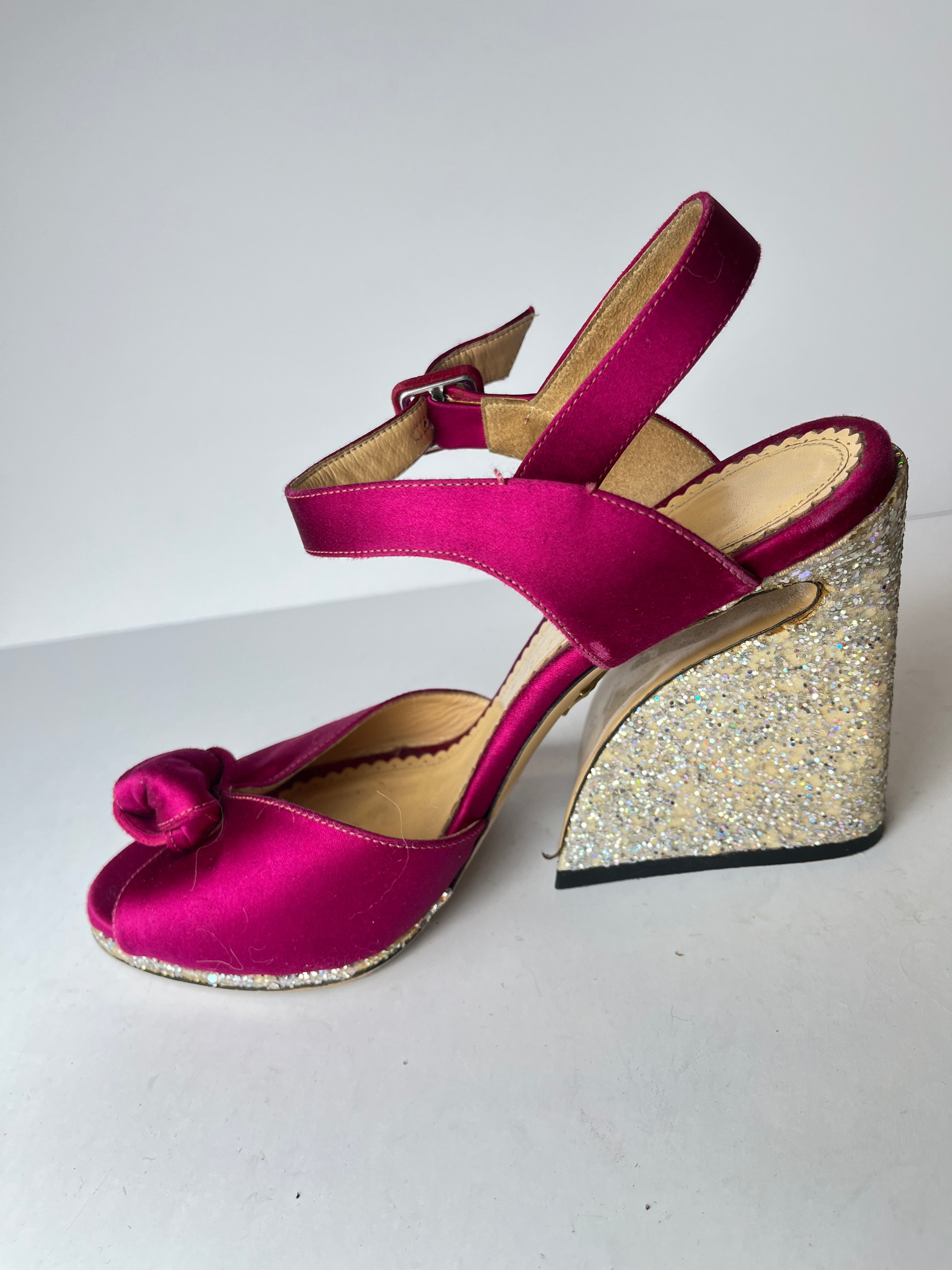 Charlotte Olympia FW16 Vega Glitter Heels 40.5EU