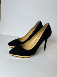 Charlotte Olympia Debbie Heart Platform Suede Pumps 40EU