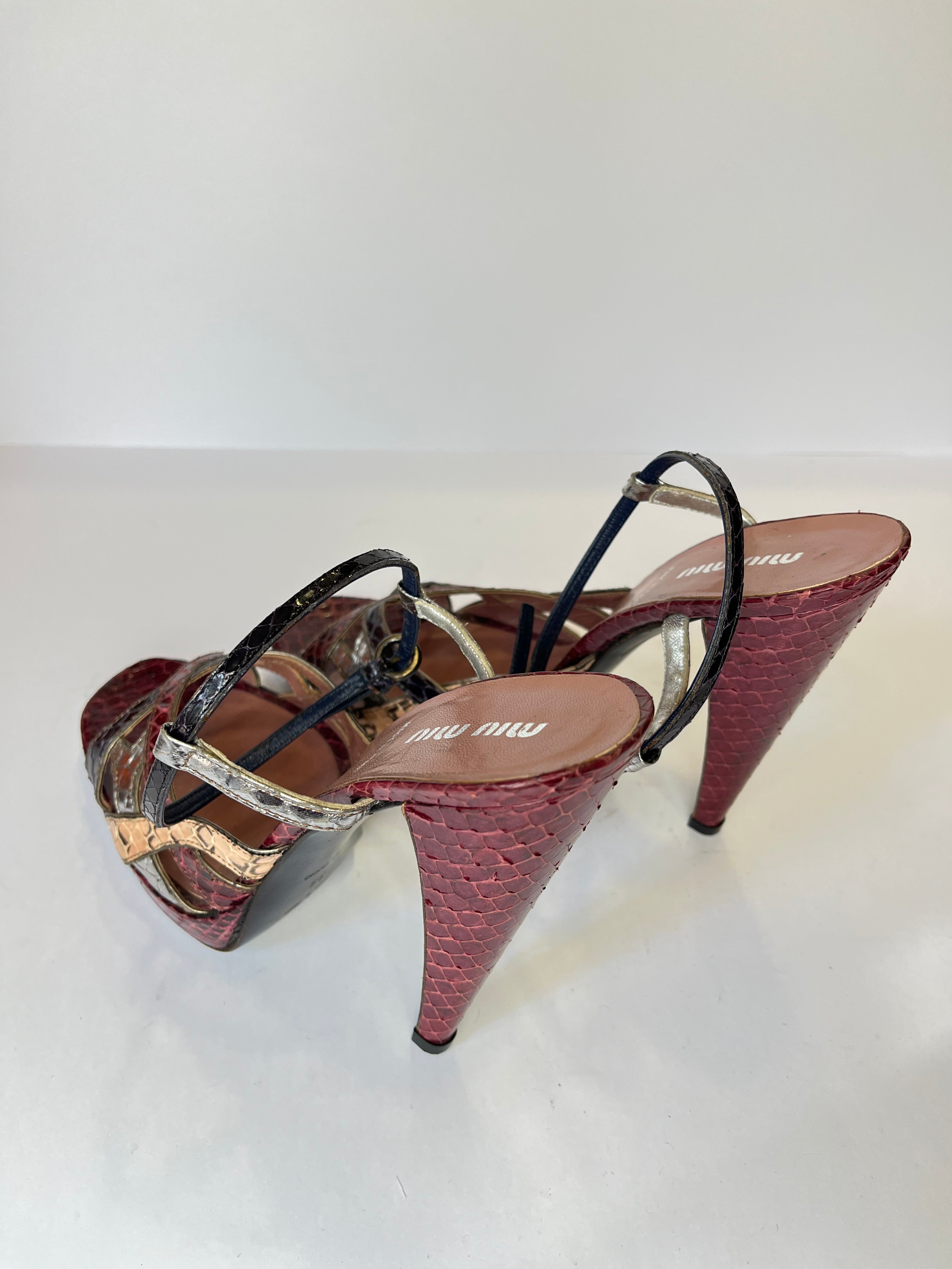 Miu Miu FW04 Python Snakeskin Sandals Catwalk Piece 39EU