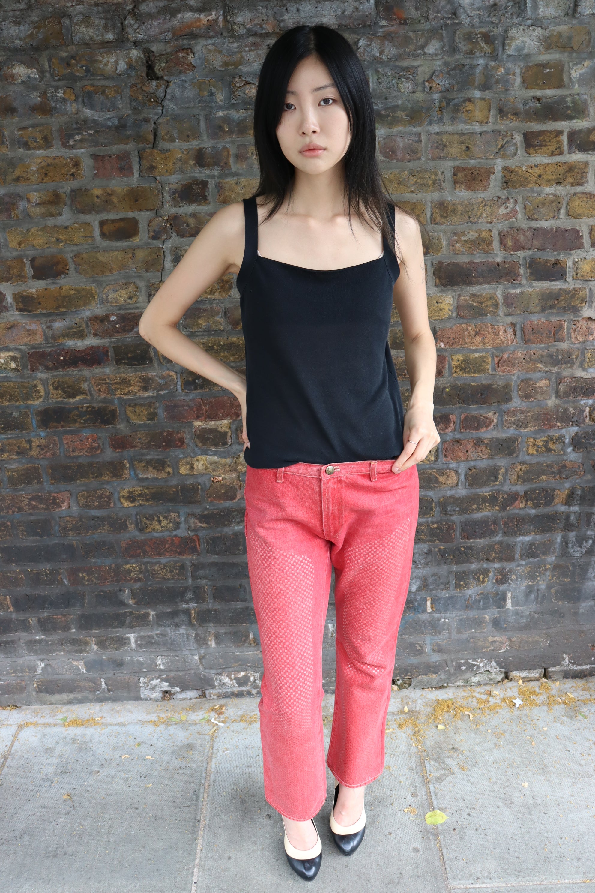 Just Cavalli Red Wet-Look Jeans