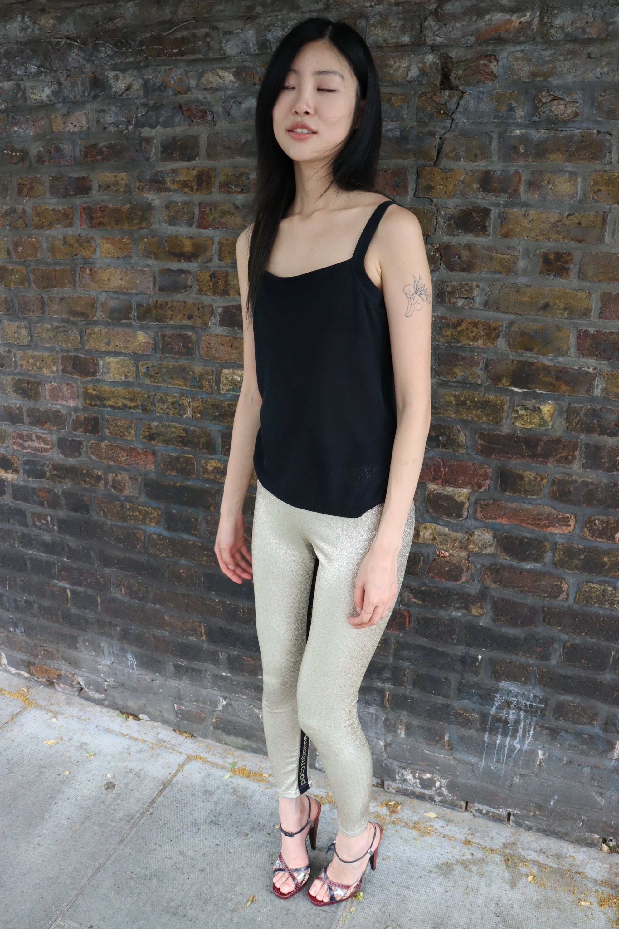 Paco Rabanne Gold Lurex Leggings