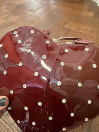 ALAÏA Le Cœur Crystal Embellished Patent Leather Bag