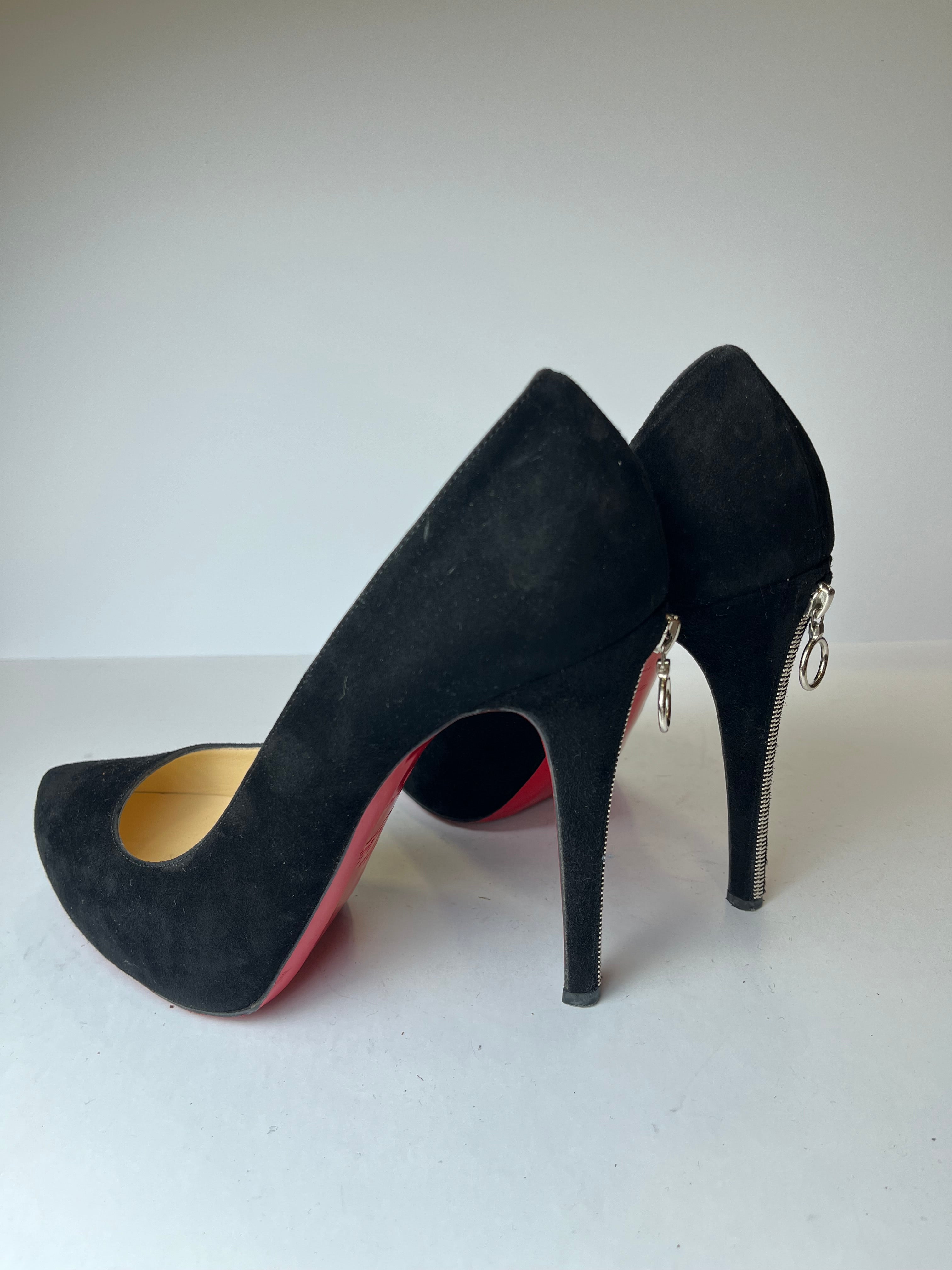 Christian Louboutin Roland Zip 120 Suede Zipper detail Louboutins 40EU