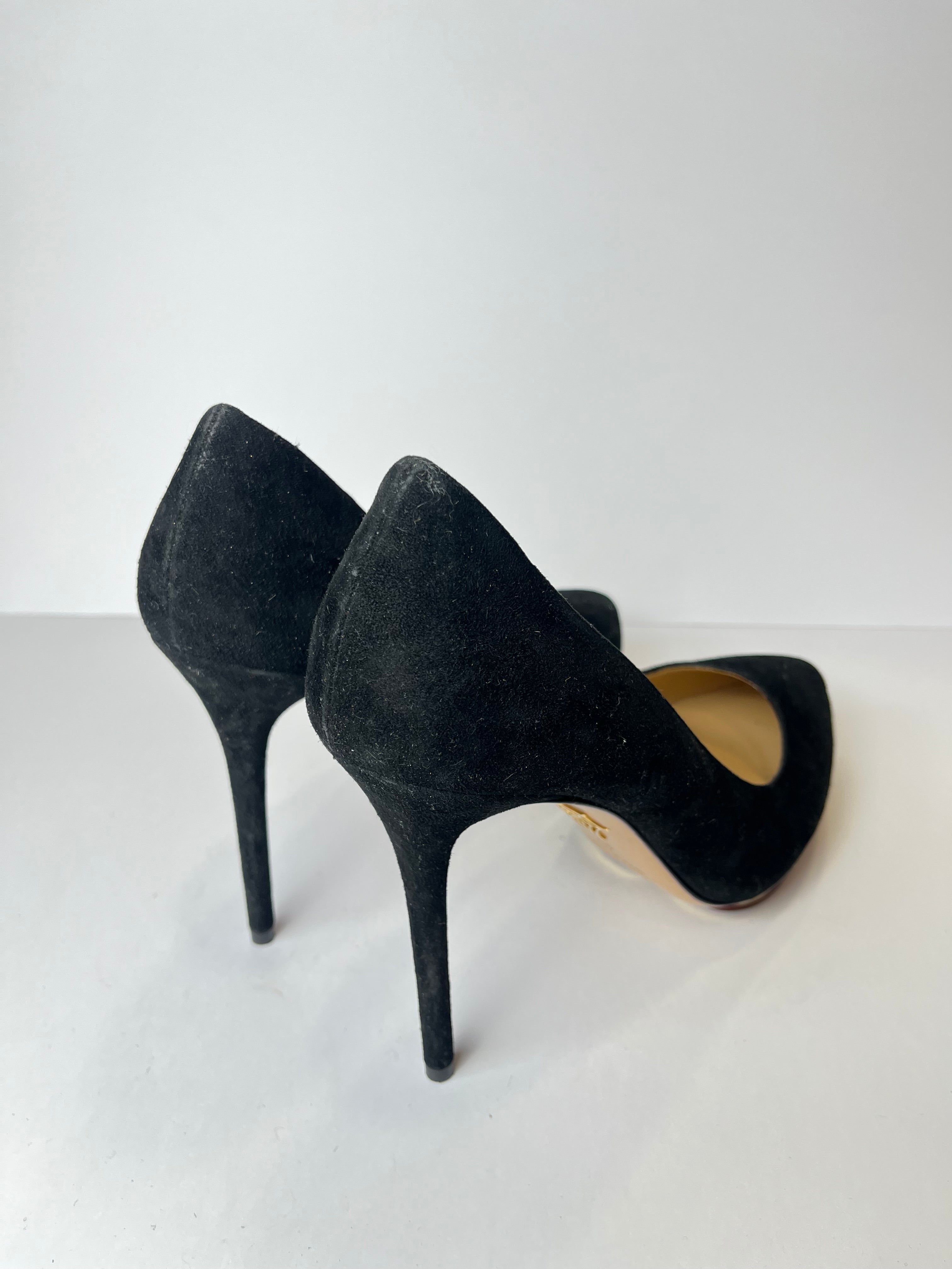 Charlotte Olympia Debbie Heart Platform Suede Pumps 40EU