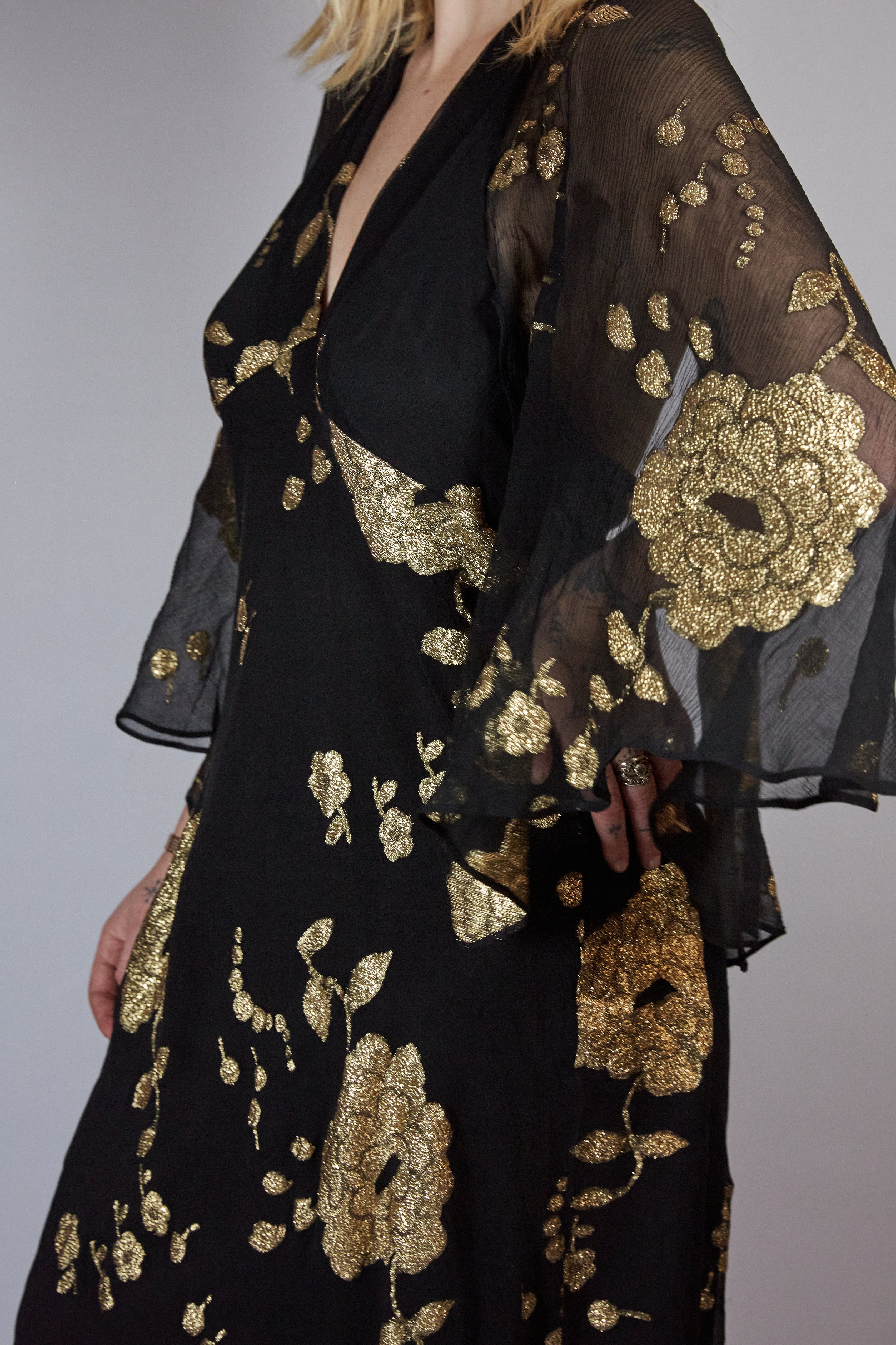 1970s Miss Dior Lame Dress