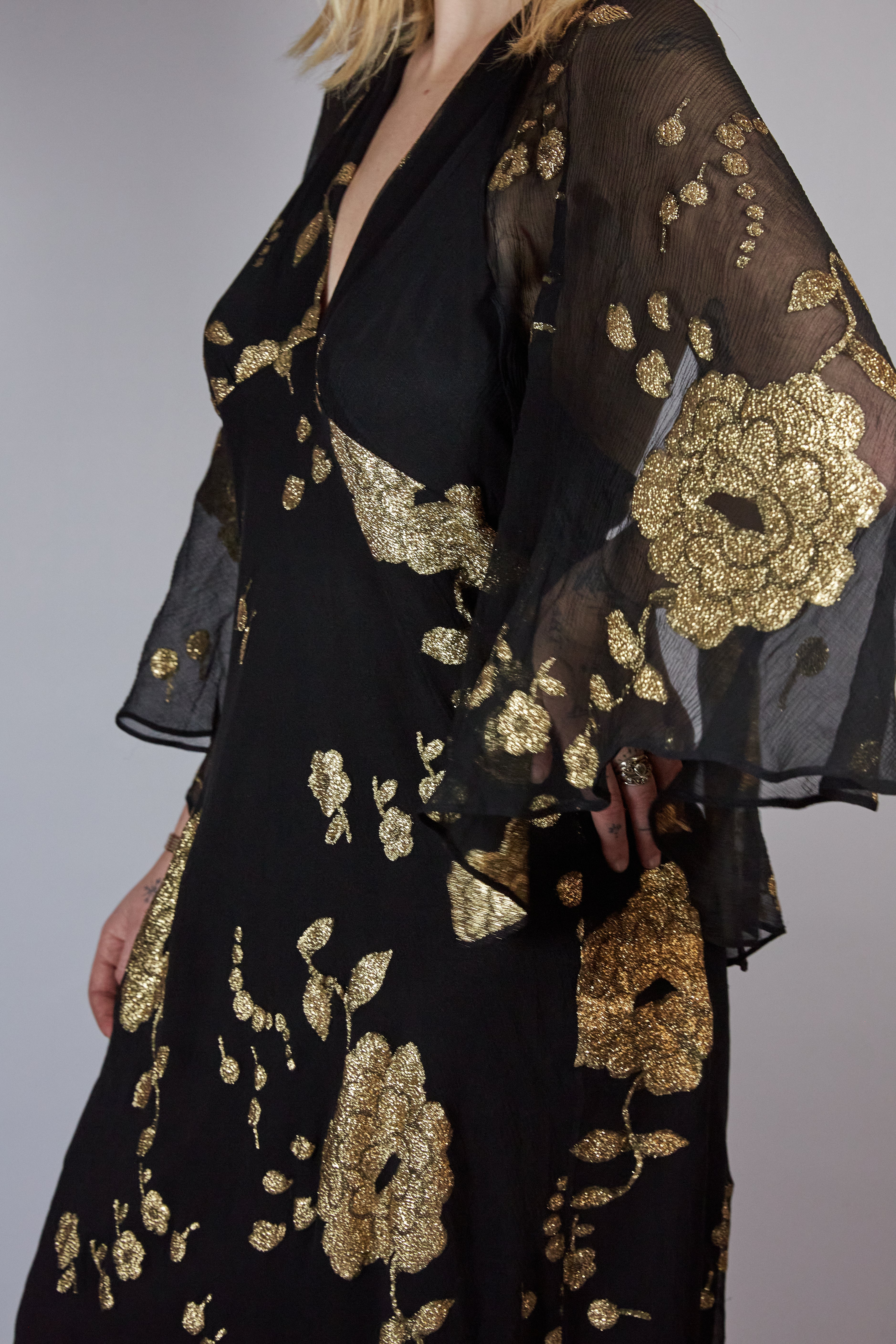 1970s Miss Dior Lame Dress