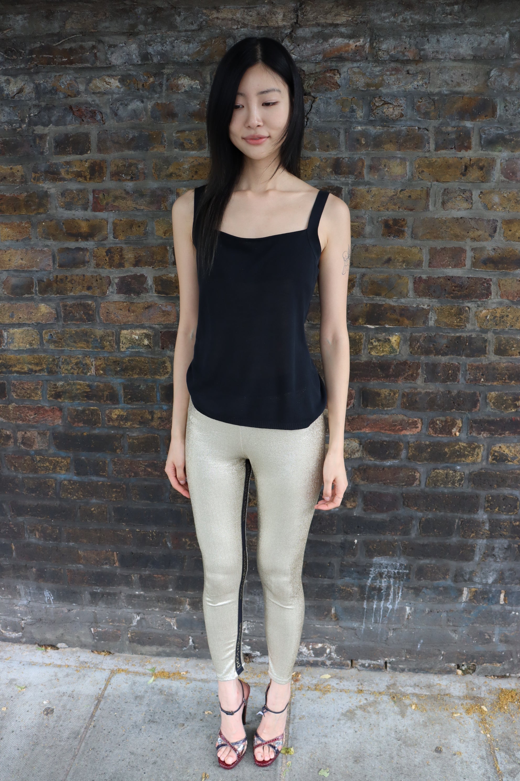 Paco Rabanne Gold Lurex Leggings