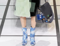 Anya Hindmarch Catwalk FW16 Python Snakeskin Pixels in Camo Blue Booties 36EU