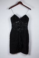 80s Bellville Sassoon Silk & Lace LBD