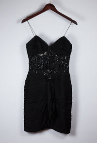 80s Bellville Sassoon Silk & Lace LBD