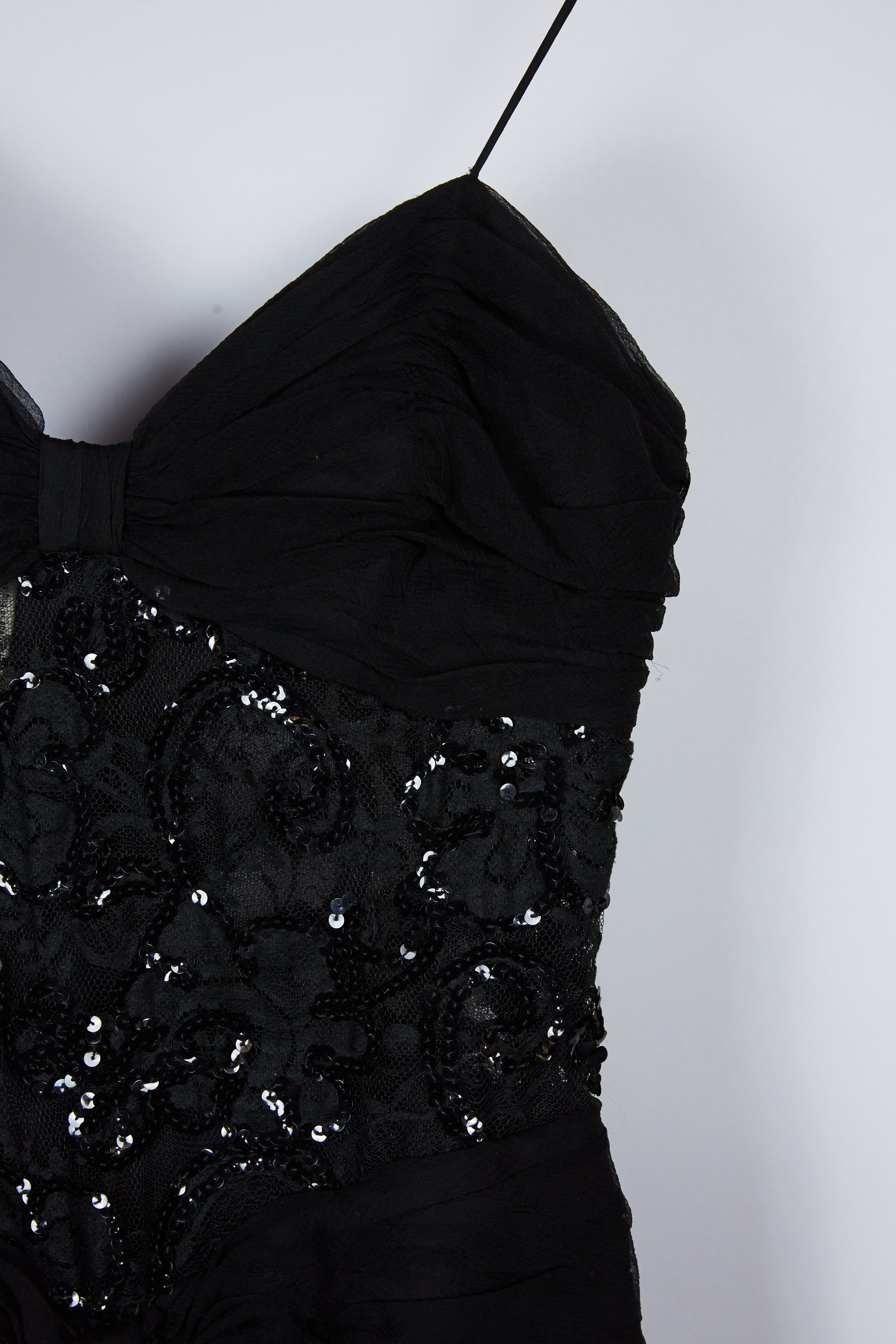 80s Bellville Sassoon Silk & Lace LBD