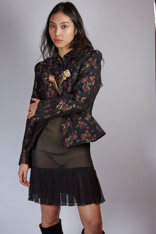 Black Floral Blazer