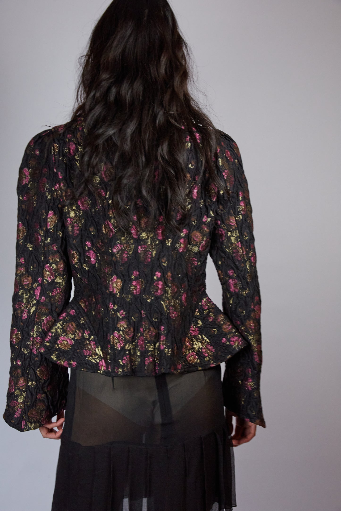 Black Floral Blazer