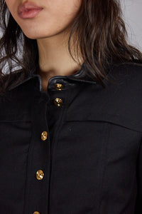Gucci Leather Trim Blouse