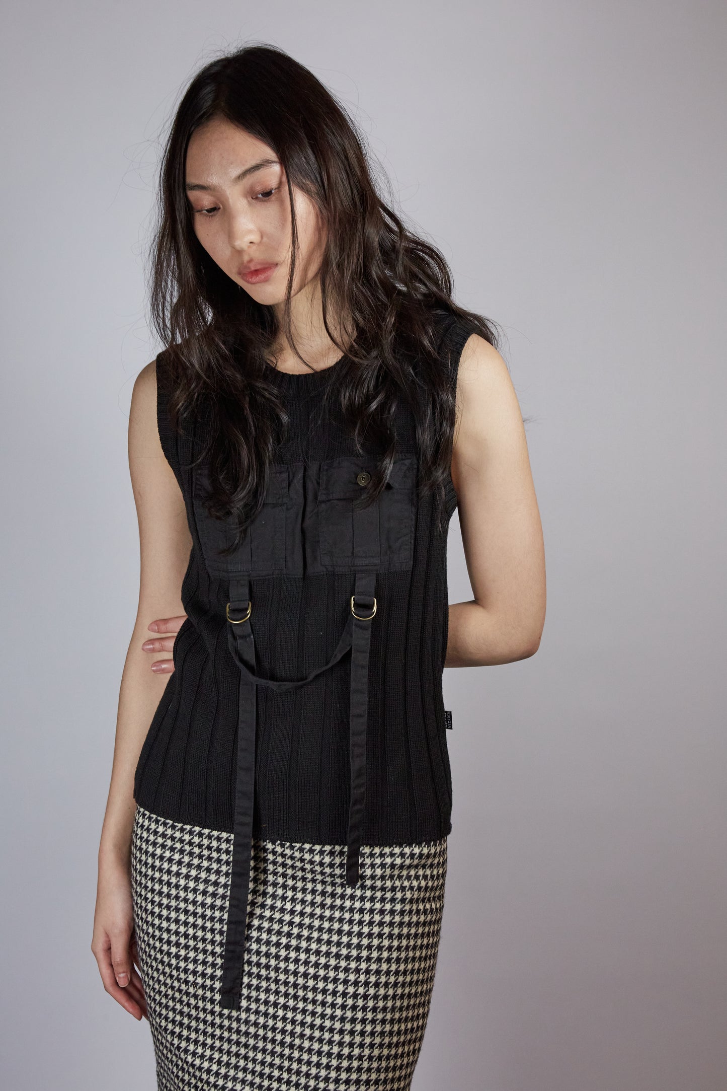 Black sleeveless top