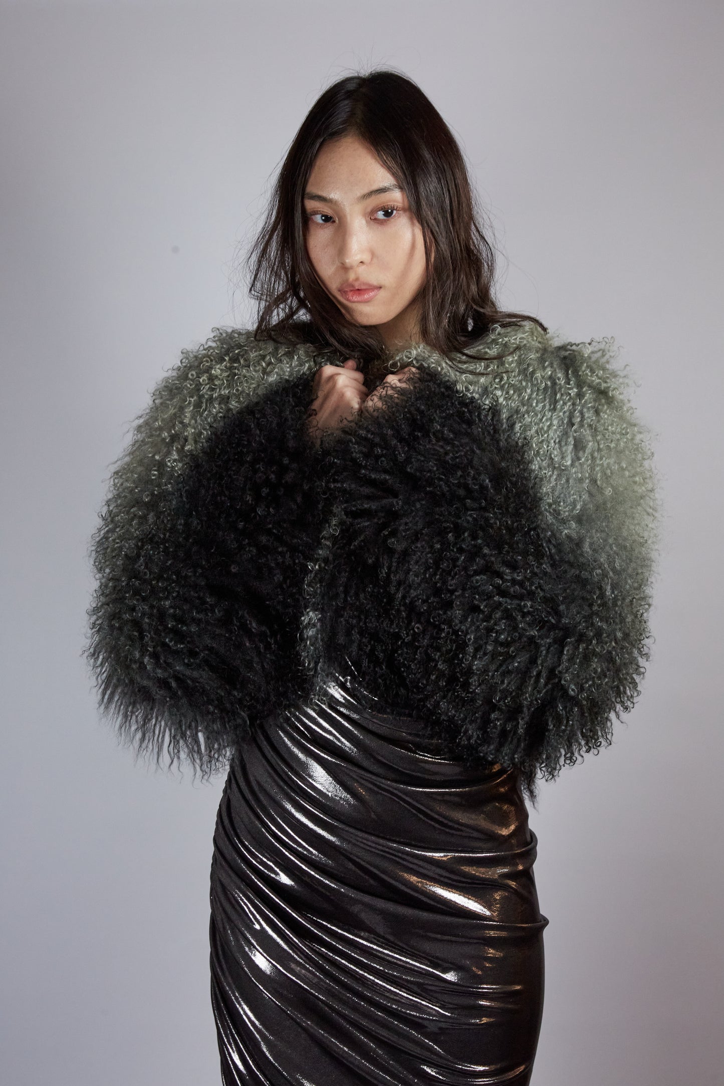 Two Colour Fur Coat
