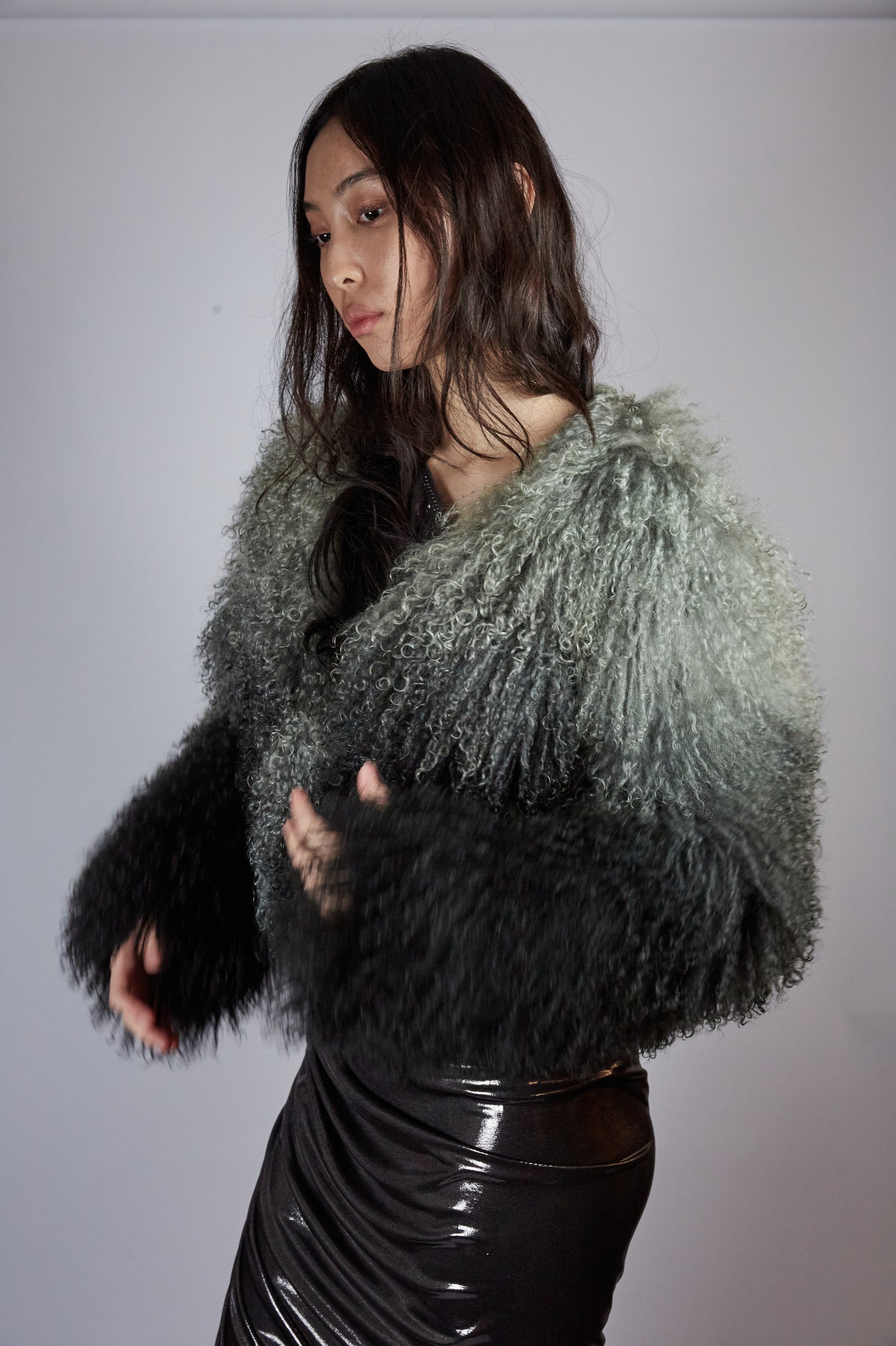 Two Colour Fur Coat