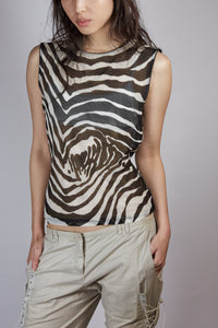 Y2K Dolce & Gabbana Zebra Mesh Top
