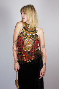 Frank Usher 1980s Beaded Top