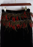 Alberta Ferretti Feather & Velvet Skirt