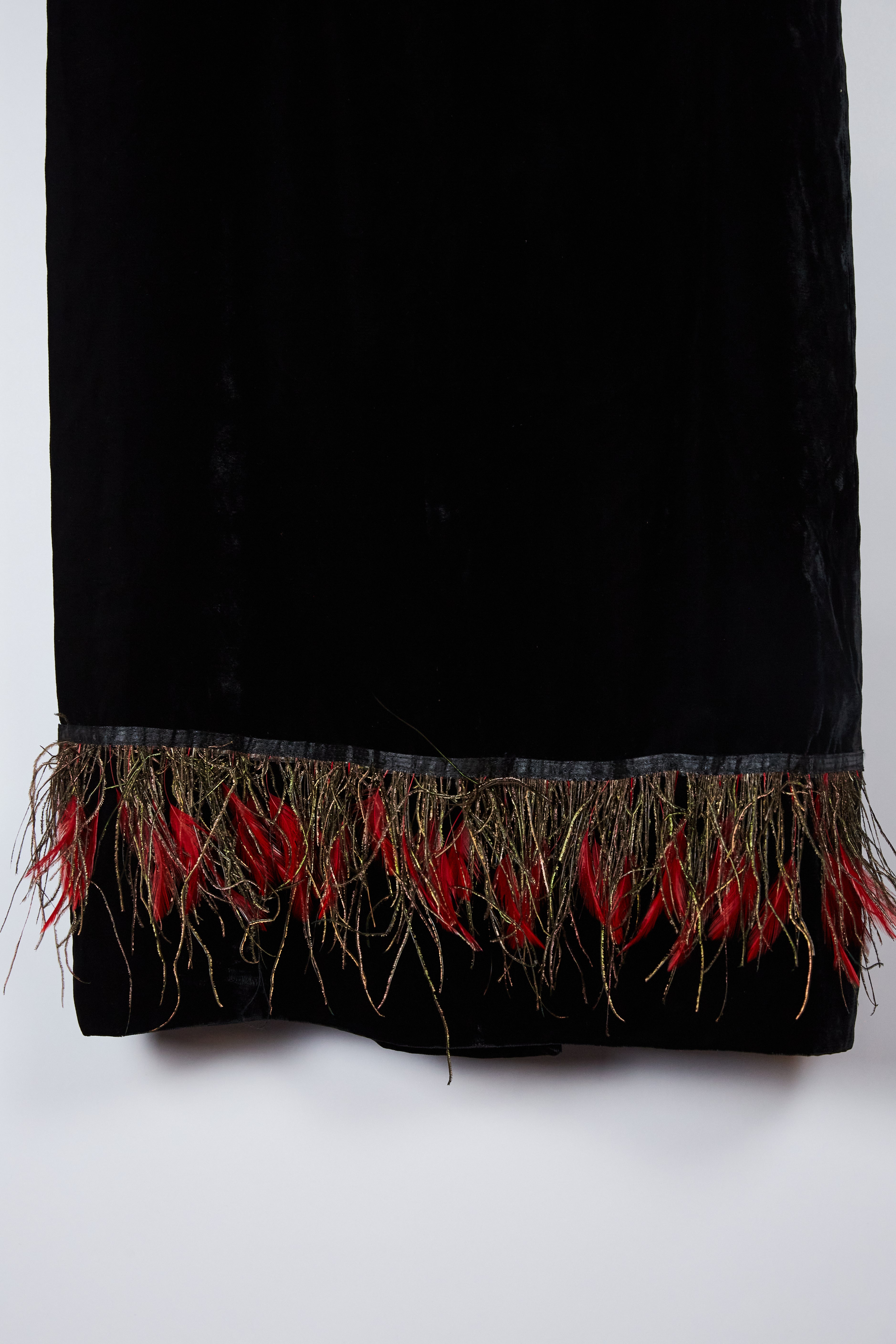 Alberta Ferretti Feather & Velvet Skirt