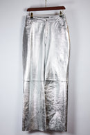 Maje Silver Leather Trousers