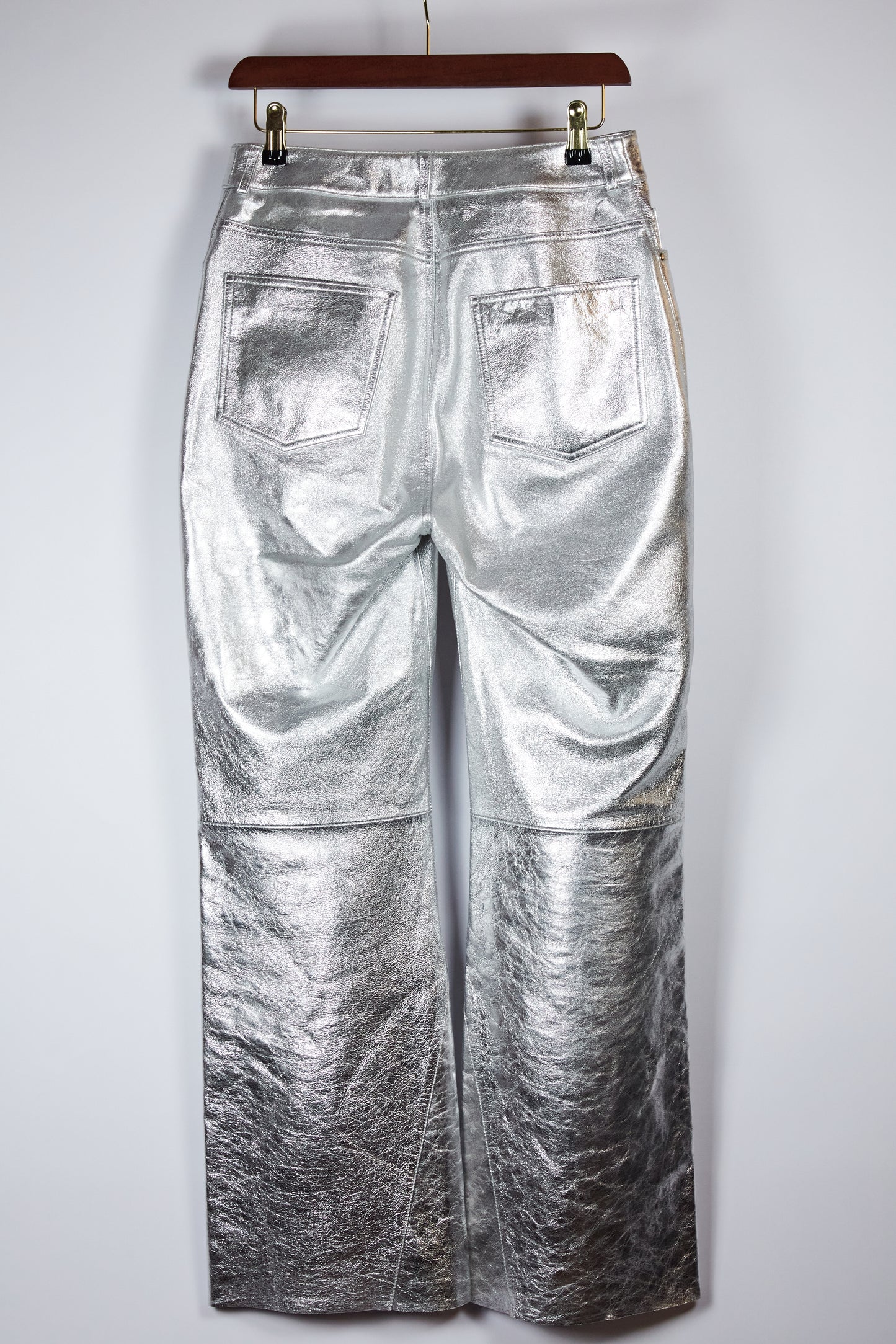 Maje Silver Leather Trousers