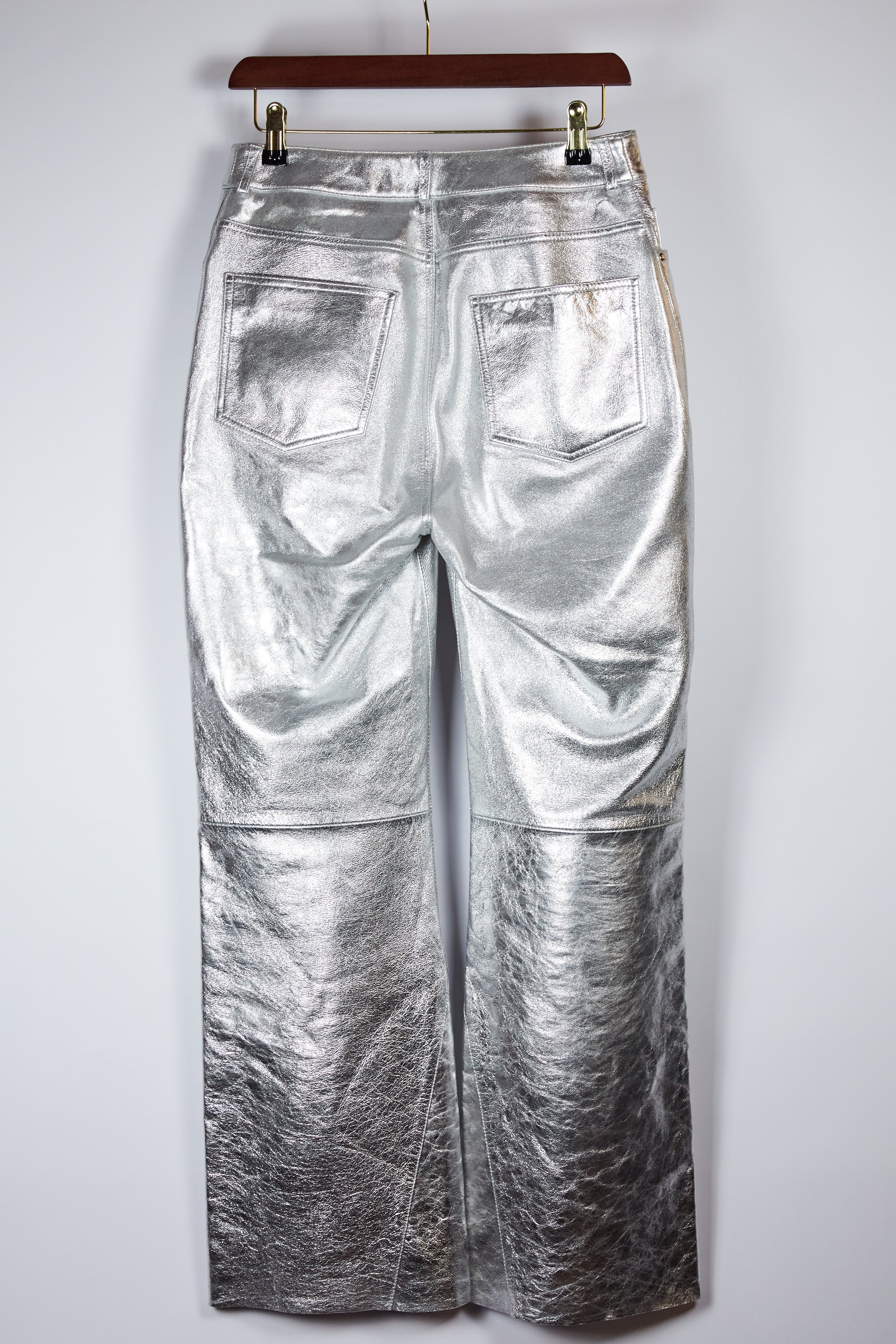Maje Silver Leather Trousers