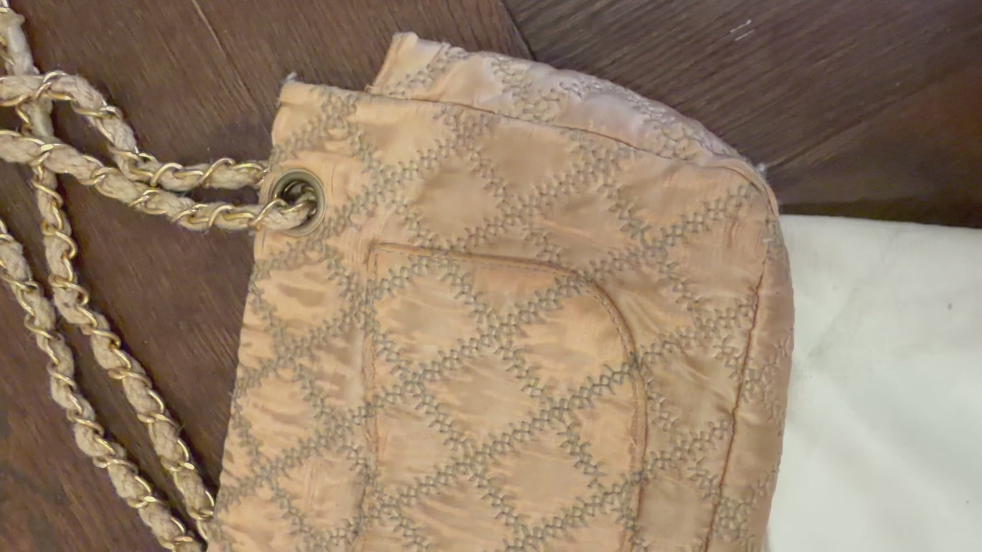 Chanel SS 2010 Rose Gold Satin Single Flap Bag