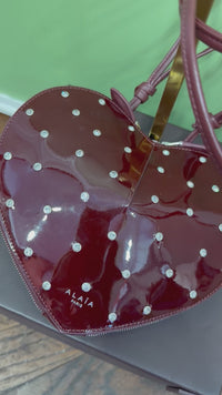 ALAÏA Le Cœur Crystal Embellished Patent Leather Bag