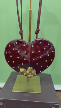 ALAÏA Le Cœur Crystal Embellished Patent Leather Bag