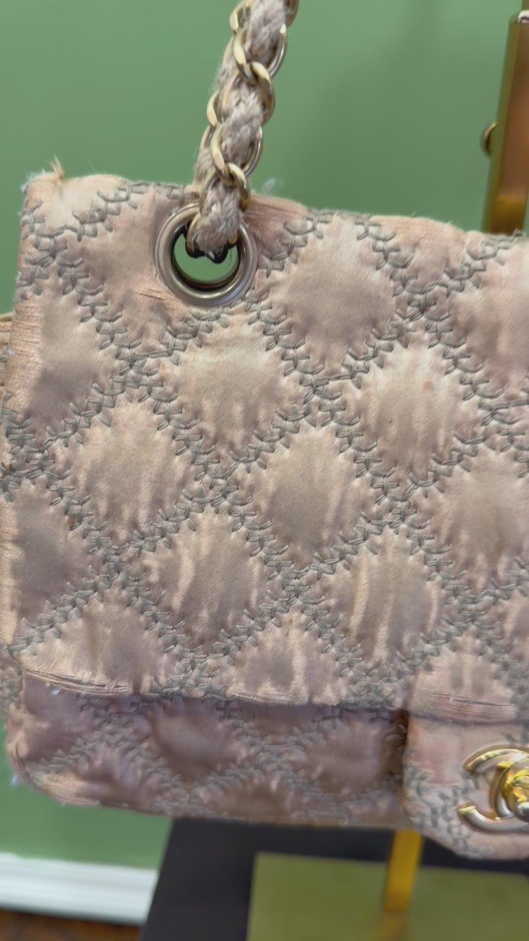 Chanel SS 2010 Rose Gold Satin Single Flap Bag