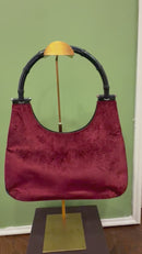 Gucci by Tom Ford Velvet Bamboo Hobo Bag 1999